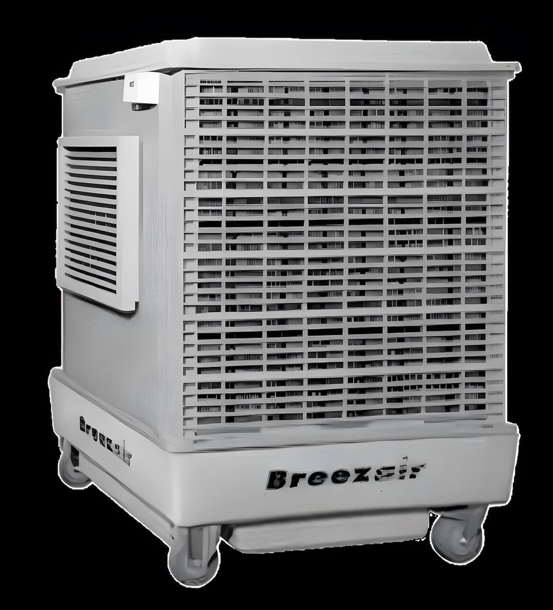 Unidad de Mobile Max 2 en primer plano mostrando su diseño compacto y eficiente, ideal para ventilación en espacios industriales y comerciales.