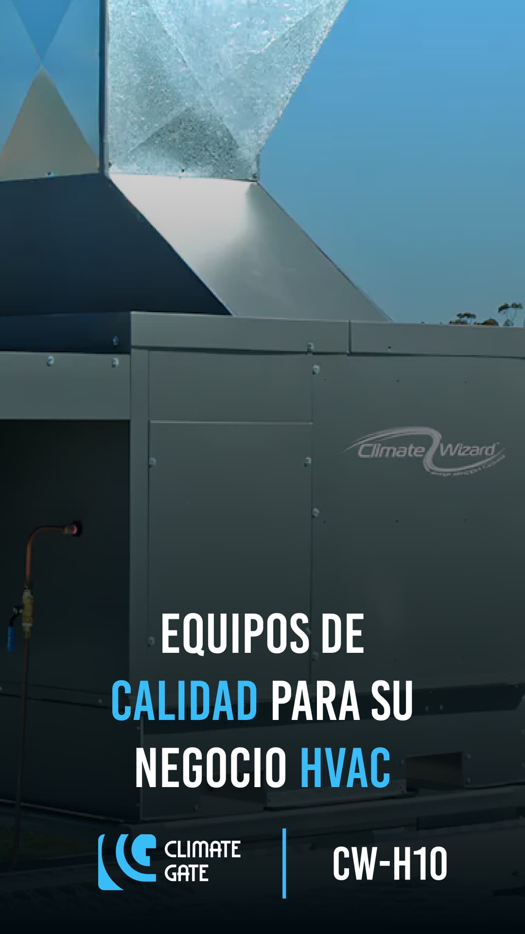 Primer plano de la unidad CW-H10 en una instalación industrial, destacando su función de purificación del aire en espacios industriales.